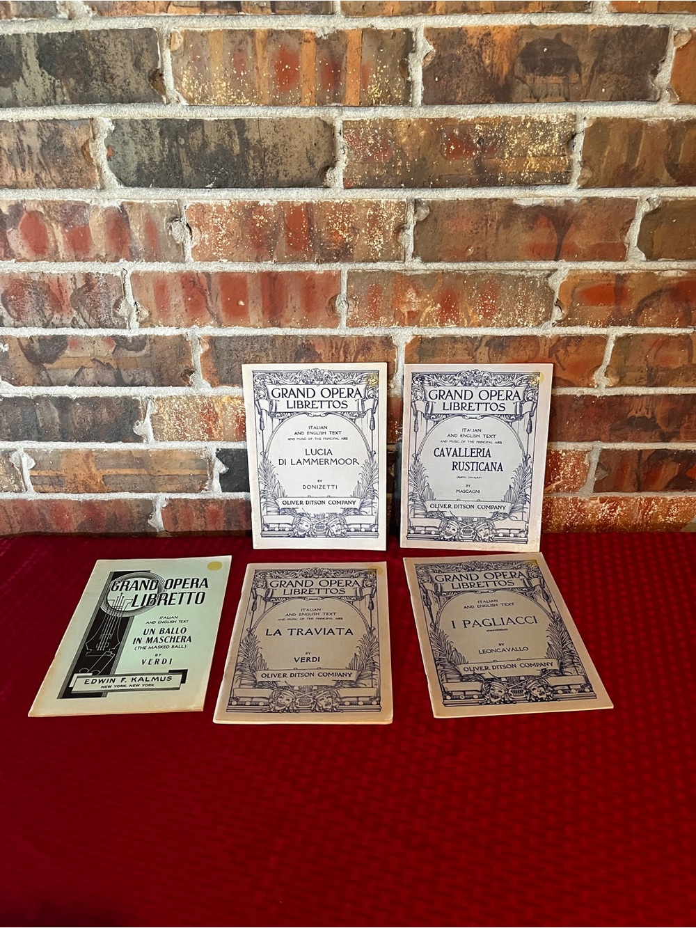 Vintage Grand Opera Librettos set of 5 Italian
